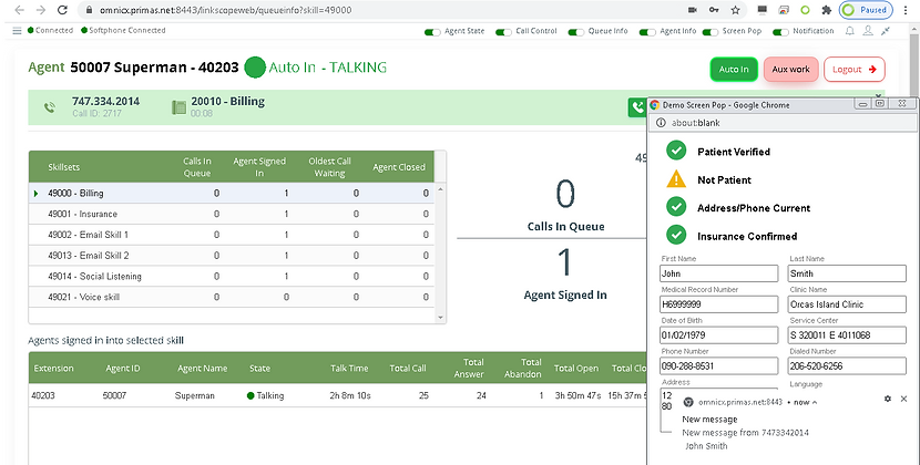 Agent Screen Pop Agent Screen Pop Solution | Primas CX | Primas Group