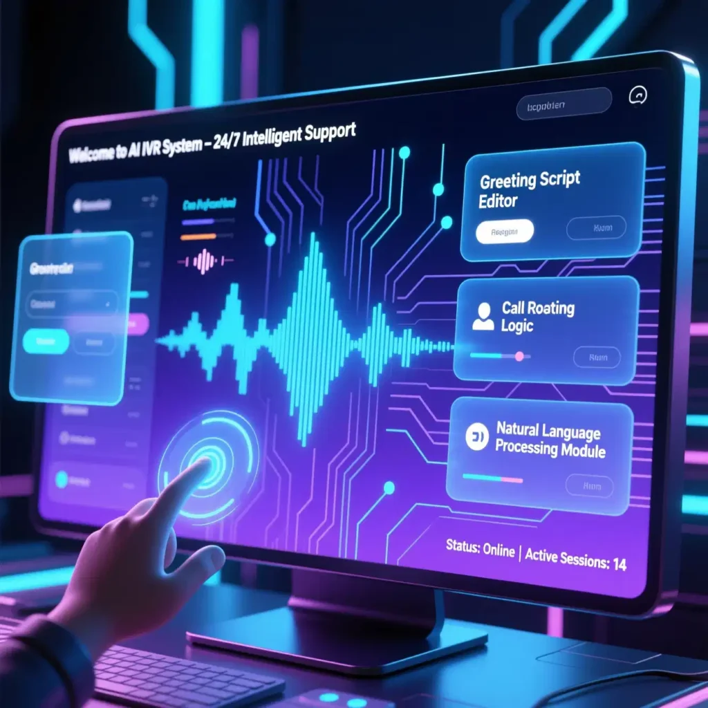 Intelligent IVR dashboard displaying NLU and workflow automation results