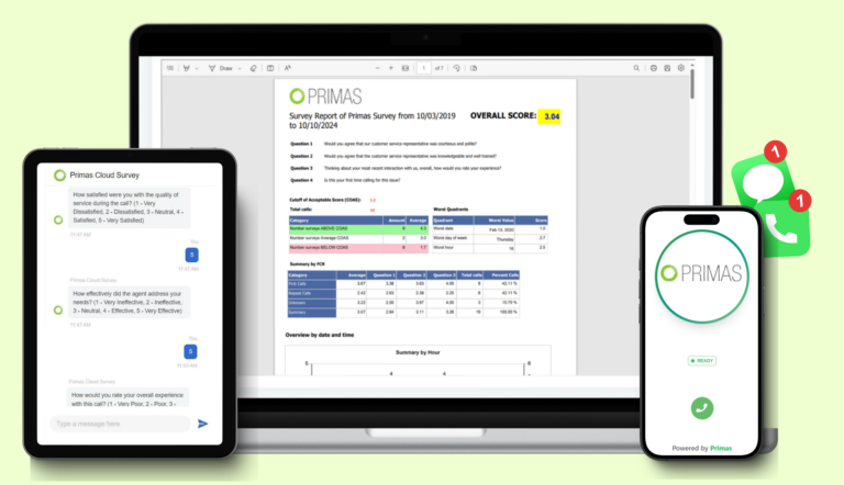 Primas Post Call Survey Demo